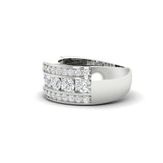 2Ct Round Moissanite Men's Wedding Band Ring 14K White Gold Plated